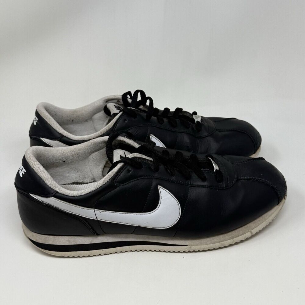 Nike Cortez 72 Basic Leather OG Shoes Mens 13 Black Retro Sneakers 316418-012 - Picture 3 of 16